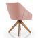 Kit 4 Poltronas Giratórias Alana Suede Base De Madeira - Pallazio Cor Rosa Bebê