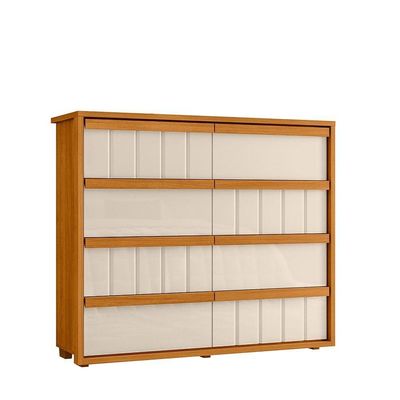 Cômoda Tarsila Em Mdf Com 8 Gavetas Telescópicas Cinamomo E Off White - Pallazio