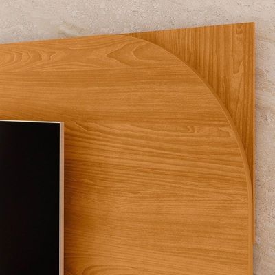Kit Rack Bancada E Painel Duna 2 Portas Deslizantes Cinamomo Pés De Madeira - Pallazio