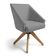 Kit 6 Poltronas Giratórias Alana Suede Base De Madeira - Pallazio Cor Grafite