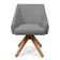 Kit 6 Poltronas Giratórias Alana Suede Base De Madeira - Pallazio Cor Grafite