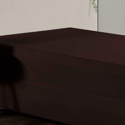 Jogo De Cama Solteiro Nobre 2 Peças Luva De Box 55cm De Altura Malha 100% Algodão - Marrom