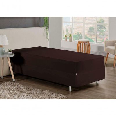 Jogo De Cama Solteiro Nobre 2 Peças Luva De Box 55cm De Altura Malha 100% Algodão - Marrom