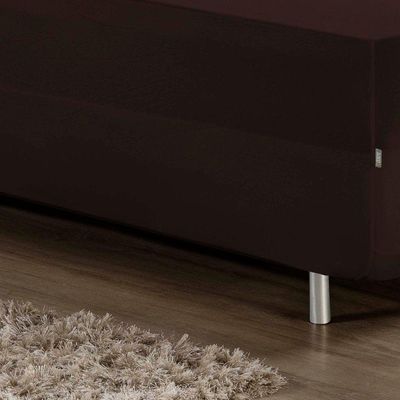 Jogo De Cama Solteiro Nobre 2 Peças Luva De Box 55cm De Altura Malha 100% Algodão - Marrom