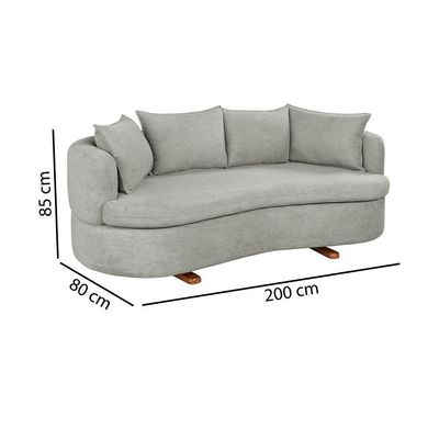 Sofa 4 Lugares Boucle M-204 2m Living Estofados Martins Boucle Cinza