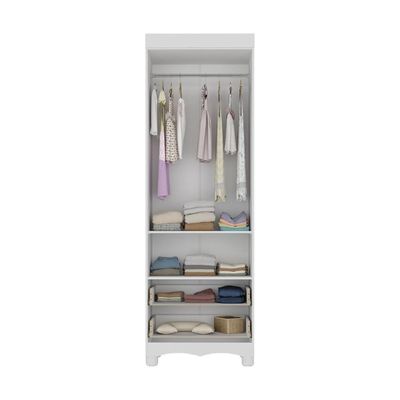 Guarda-roupa Infantil 62cm 2 Portas E 2 Gavetas Dengo Multimóveis Mp4436 Branco Branco