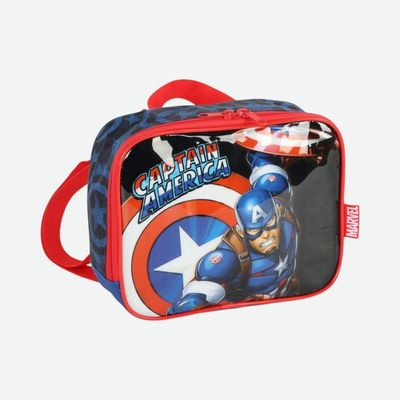 Kit Mochila De Rodinhas E Lancheira Personagens Vingadores Luxcel Azul