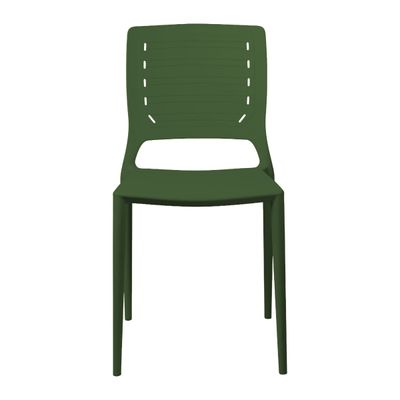 Cadeira Empilhável Saturno Verde Musgo em Polipropileno Acrilys