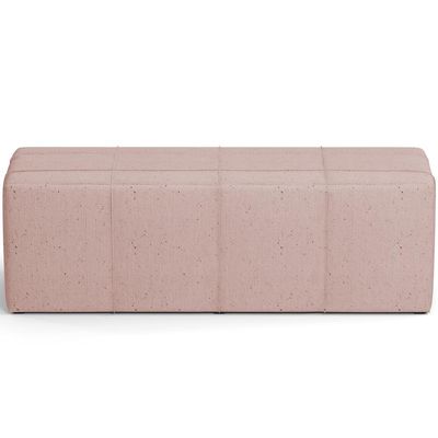 Kit Cabeceira Cama Box Queen 160cm com Calçadeira Roma W01 Linho Rosê - Lyam