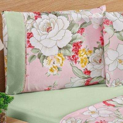 Jogo De Cama Estampado Micropercal 200 Fios Naturale Solteiro 03 Peças - Killy