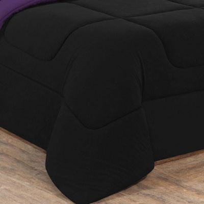 Edredom Malha 100% Algodão Gran Moratta 1 Peça Queen - Preto/Roxo