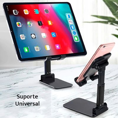 SUPORTE DE MESA UNIVERSAL PARA CELULAR E TABLET BASE FIXA ALTURA AJUSTAVEL
