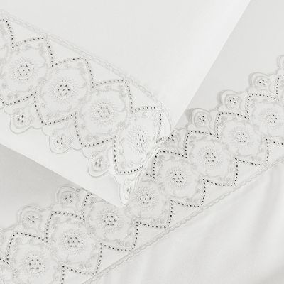 Coordenado Cobre Leito e Lençol Divino King 7 Pçs - White