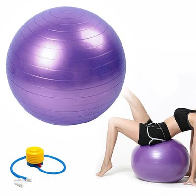 Bola Pilates Suiça Yoga Ginástica Fisioterapia Abdominal 55cm - Cor:Roxo