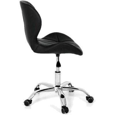 6 Cadeiras Slim Pretas Com Rodas