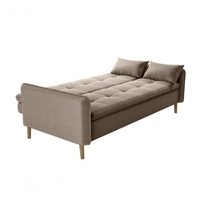 Sofá Cama Casal Reclinável Donna - Veludo Turkey Castor