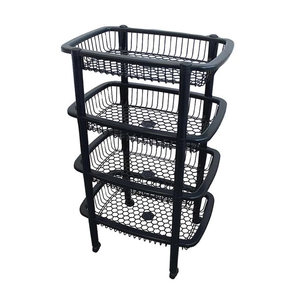 Fruteira de Chão Tripla Cazza Ret Mix Home Preta Fruteira de Chão Tripla Cazza Ret Mix Home Preta