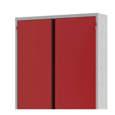 Armário Aço Escritório Fechadura 3 Prateleiras Vermelho