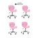 Kit 4 Cadeiras Office Eiffel Slim Ajustável Oficial Rosa