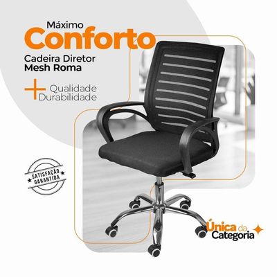 Kit 4 Cadeiras De Escritório Diretor Roma Oficial