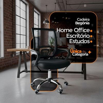 Cadeira De Escritório Oficial Begonia Mesh Giratória Unitário