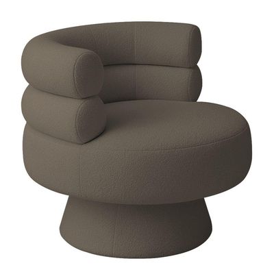 Poltrona Orgânica Mabel Base Fixa Bouclé Marrom - Nexta Casa