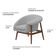 Poltrona Decorativa Yumi Base Madeira Braço Esquerdo Bouclé Cinza Claro - Nexta Casa