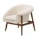 Poltrona Decorativa Yumi Base Madeira Braço Esquerdo Bouclé Off White - Nexta Casa