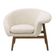 Poltrona Decorativa Yumi Base Madeira Braço Esquerdo Bouclé Off White - Nexta Casa