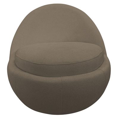 Poltrona Decorativa Orgânica Kaira Base Fixa Bouclé Marrom - Nexta Casa