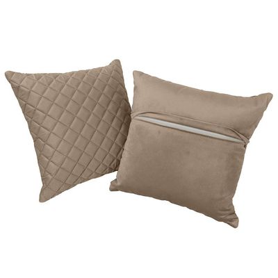Kit 2 Almofadas Tressê 50x50cm Veludo Bege - Nexta Casa