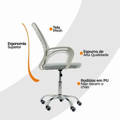 Cadeira De Escritório Diretor Roma Oficial Branca
