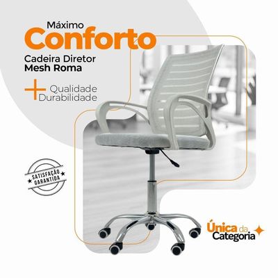 Cadeira De Escritório Diretor Roma Oficial Branca