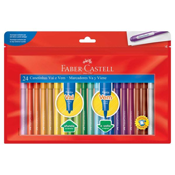 CANETINHA 24 CORES VAI E VEM FABER CASTELL