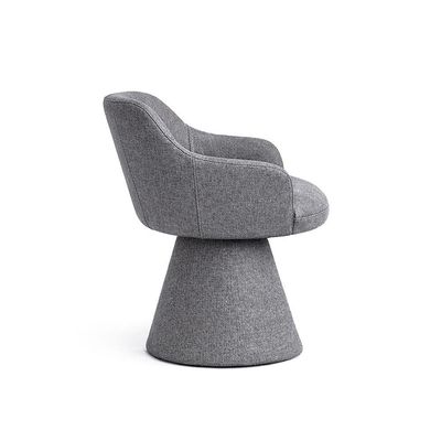 Cadeira De Mesa De Jantar Jade Base Cone Linho Cinza Escuro - Nexta Casa