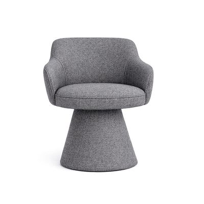 Cadeira De Mesa De Jantar Jade Base Cone Linho Cinza Escuro - Nexta Casa