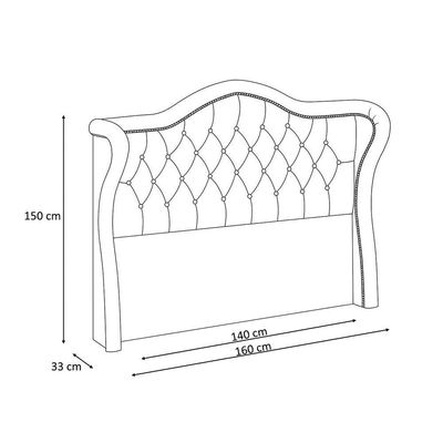 Cabeceira Casal 140 Cm Orgânica Milão Linho Cinza Claro - Nexta Casa