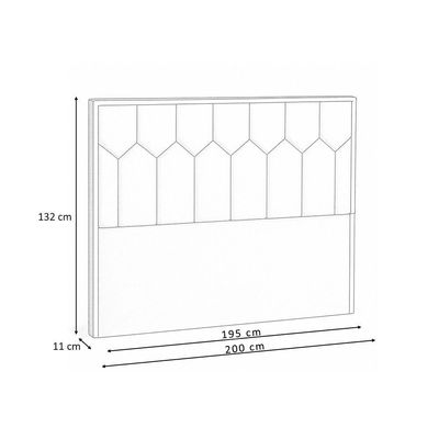 Cabeceira Casal King Cama Box 195 Cm Aura Linho Cru - Nexta Casa