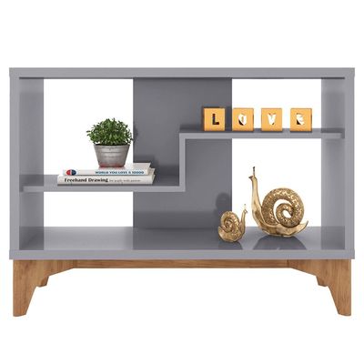 Estante Para Livro Decorativa Cinza Loft - Líder Design