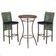 Mesa Bistro E 2 Banquetas Roma Marrom Corda Náutica 12 Verde