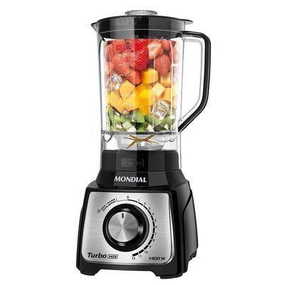 Liquidificador Turbo Inox Mondial Preto/inox 1400W L-1400-LT 220V