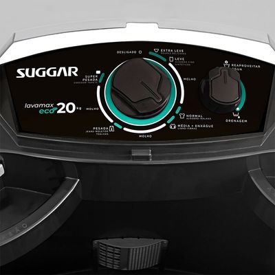 Lavadora de Roupa Semi-Automática Suggar Lavamax Eco 20 KG Preto / 110v