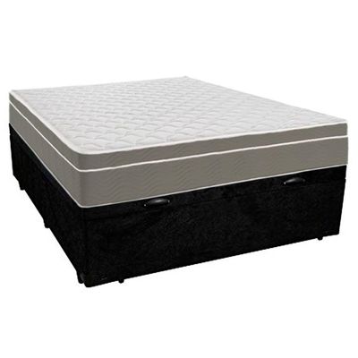 Cama Box Baú Casal Suede + Colchão Sereneprime Molas Ensacadas 138x188x69 Preto