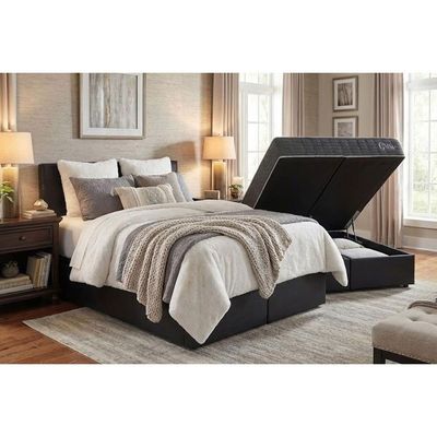 Cama Box Baú Casal + Colchão Ortopédico Kappesberg D40 Anatômico Grise + Base Crc Corano Gray