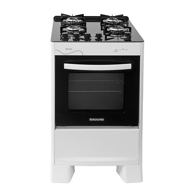 Fogão de Piso Neo Glass 4 Bocas Suggar Branco / Bivolt