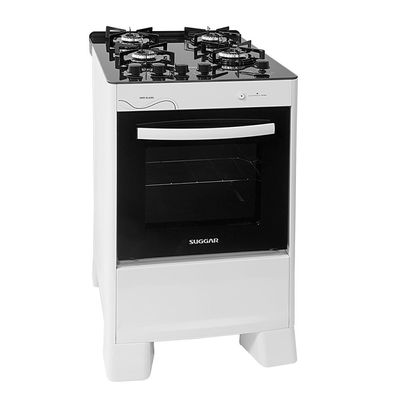 Fogão de Piso Neo Glass 4 Bocas Suggar Branco / Bivolt