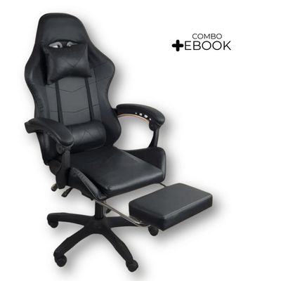 Cadeira Gamer Stillus Ergonômica Oficial Apoio De Pés Preto