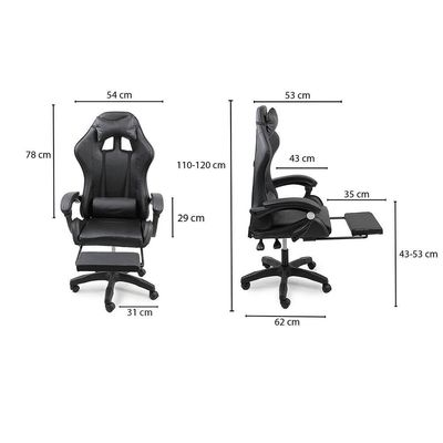 Cadeira Gamer Stillus Ergonômica Oficial Apoio De Pés Preto