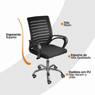 Kit 6 Cadeiras De Escritório Diretor Roma Oficial