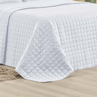 Kit Cobre Leito Montreal Casal Queen 3 Peças Percal 150 Fios 100% Algodão - Branco